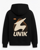 Sudadera negra UN1K «Skyline Verse»