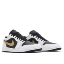 Air Jordan 1 Low Blanco Negro Metalizado Dorado Swoosh