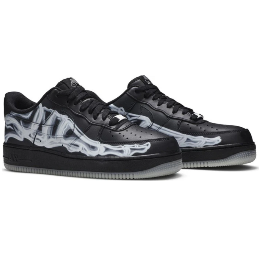 Tênis Air Force 1 Low Black Skeleton Halloween