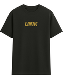 Camiseta negra UN1K “Raw Gold”