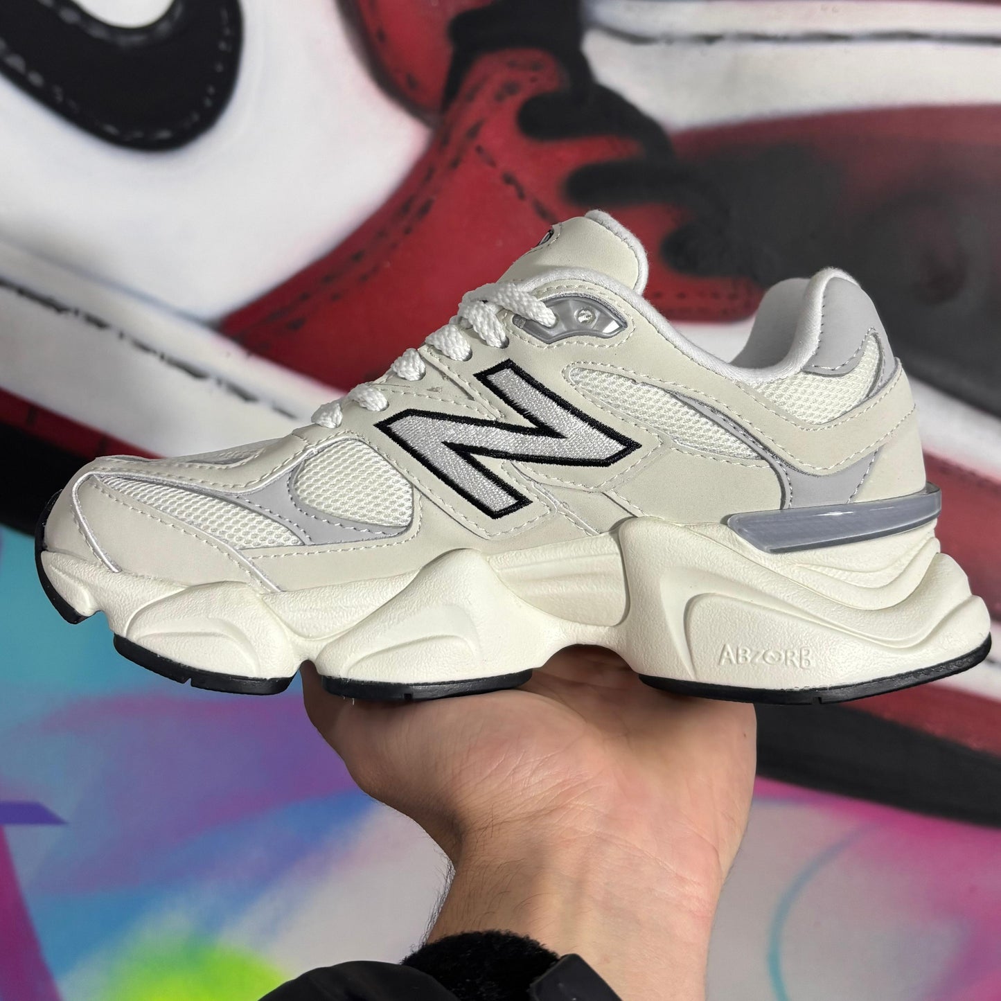New Balance 9060 'Sea Salt Raincloud White' (Pronta Entrega)