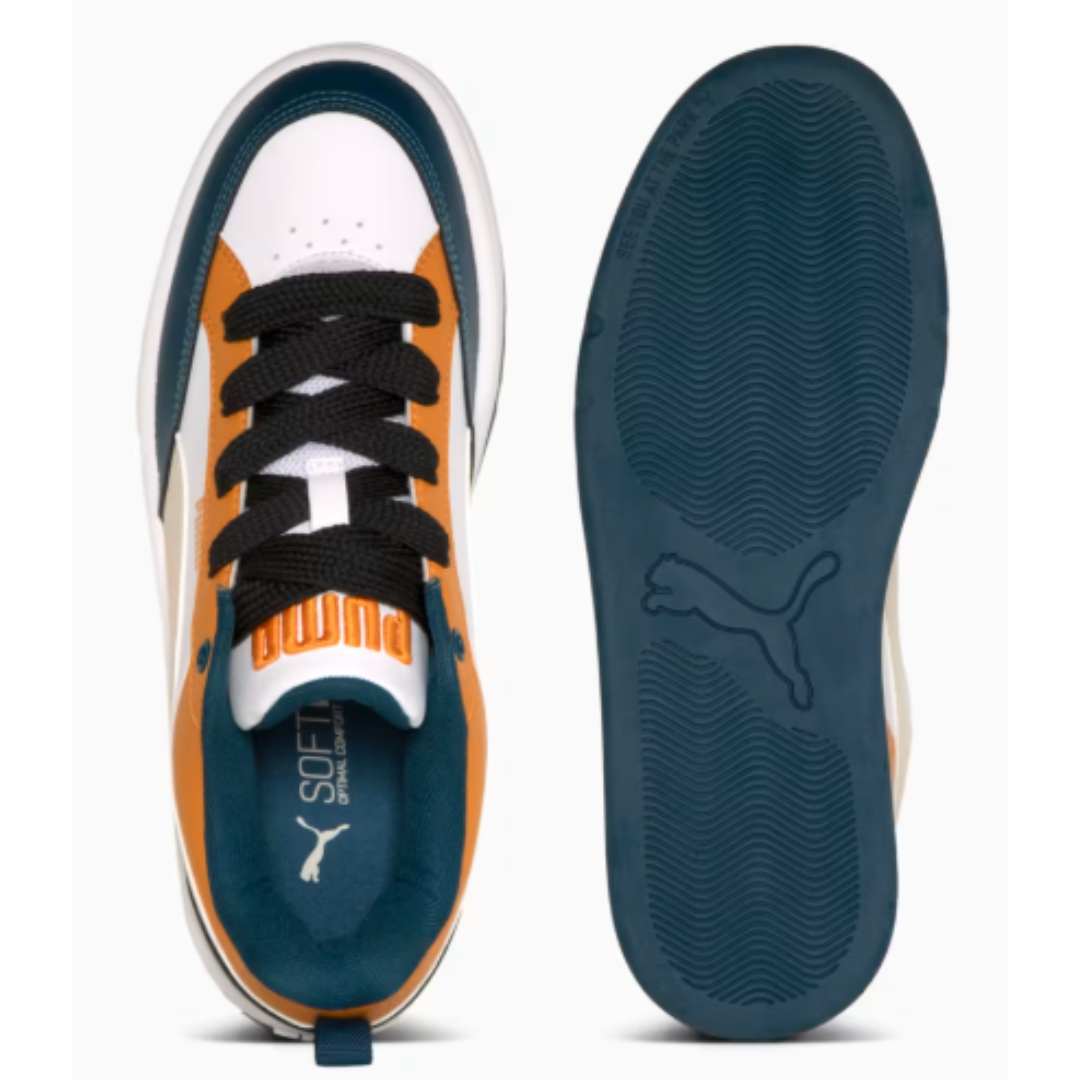 Zapatillas Park Lifestyle BDP blancas, naranjas y azules