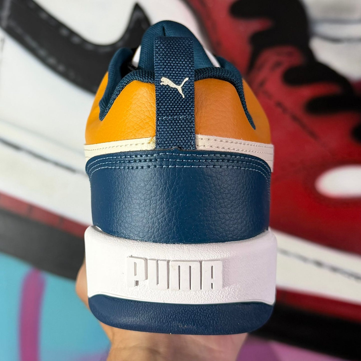 Tênis Puma Park Lifestyle BDP Branco Laranja e Azul (Pronta Entrega)