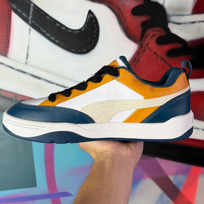 Tênis Puma Park Lifestyle BDP Branco Laranja e Azul (Pronta Entrega)