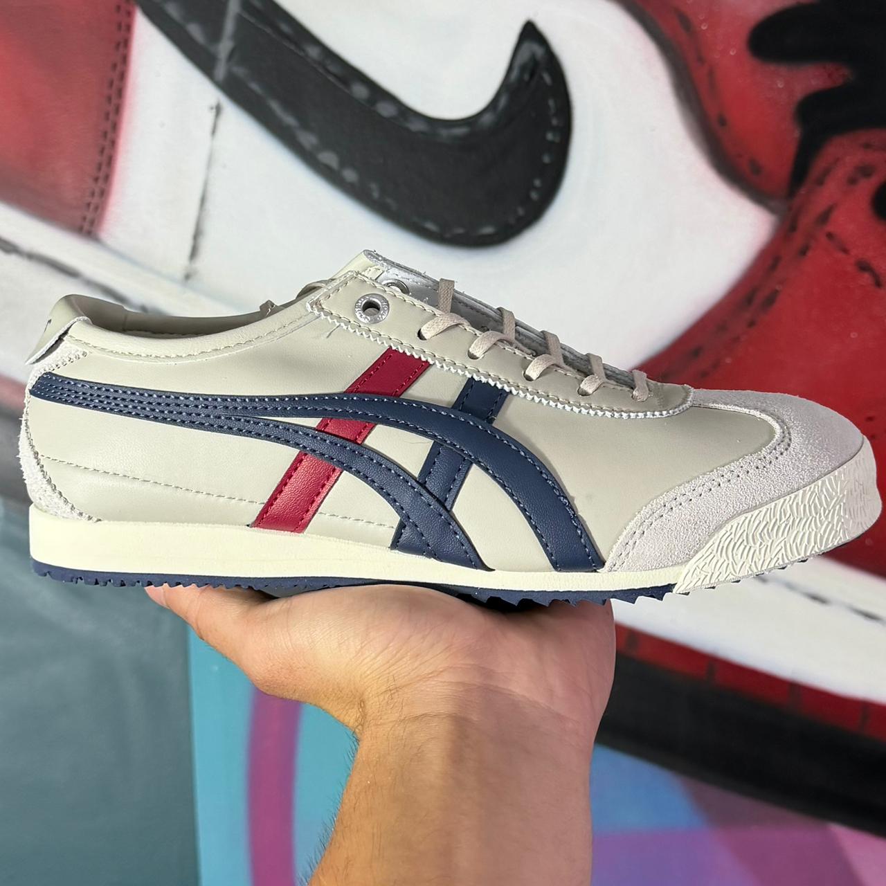 Tênis Onitsuka Tiger Mexico 66 SD Cream Peacoat Navy Red Bege (Pronta Entrega)