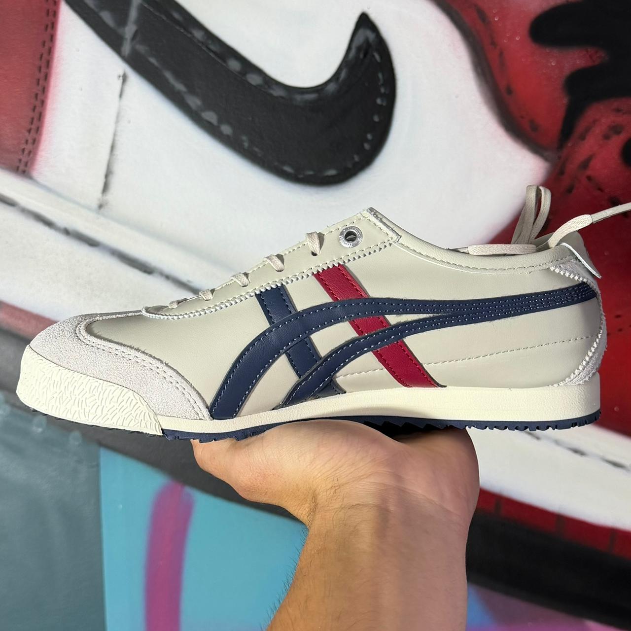 Tênis Onitsuka Tiger Mexico 66 SD Cream Peacoat Navy Red Bege (Pronta Entrega)