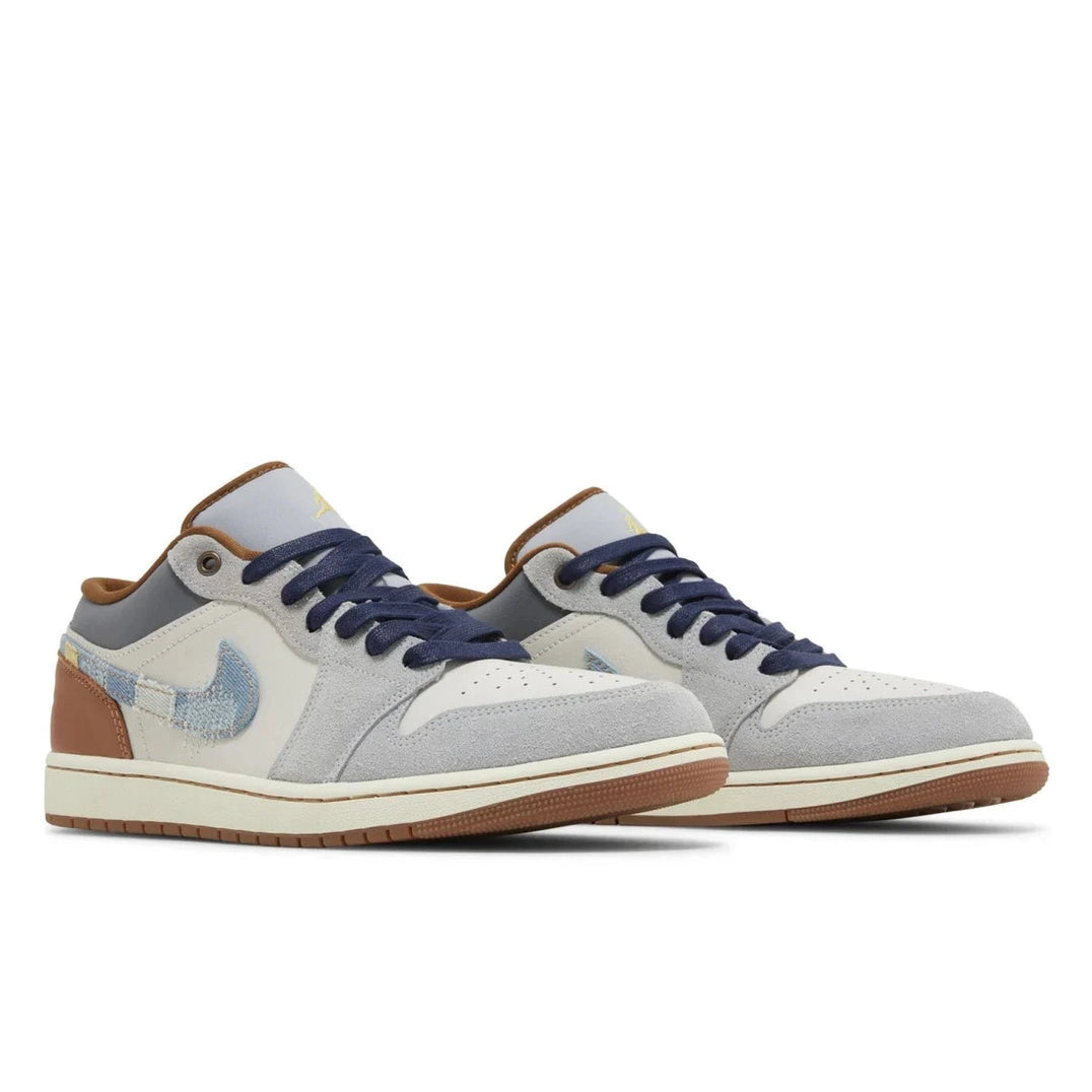 Air Jordan 1 Low SE Repaired Denim Swoosh Azul
